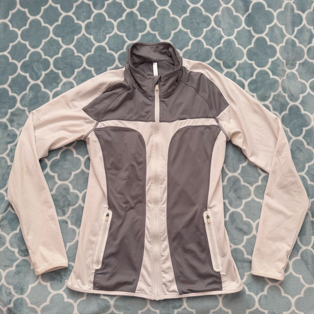 Fabletics Women’s medium white and gray jacket